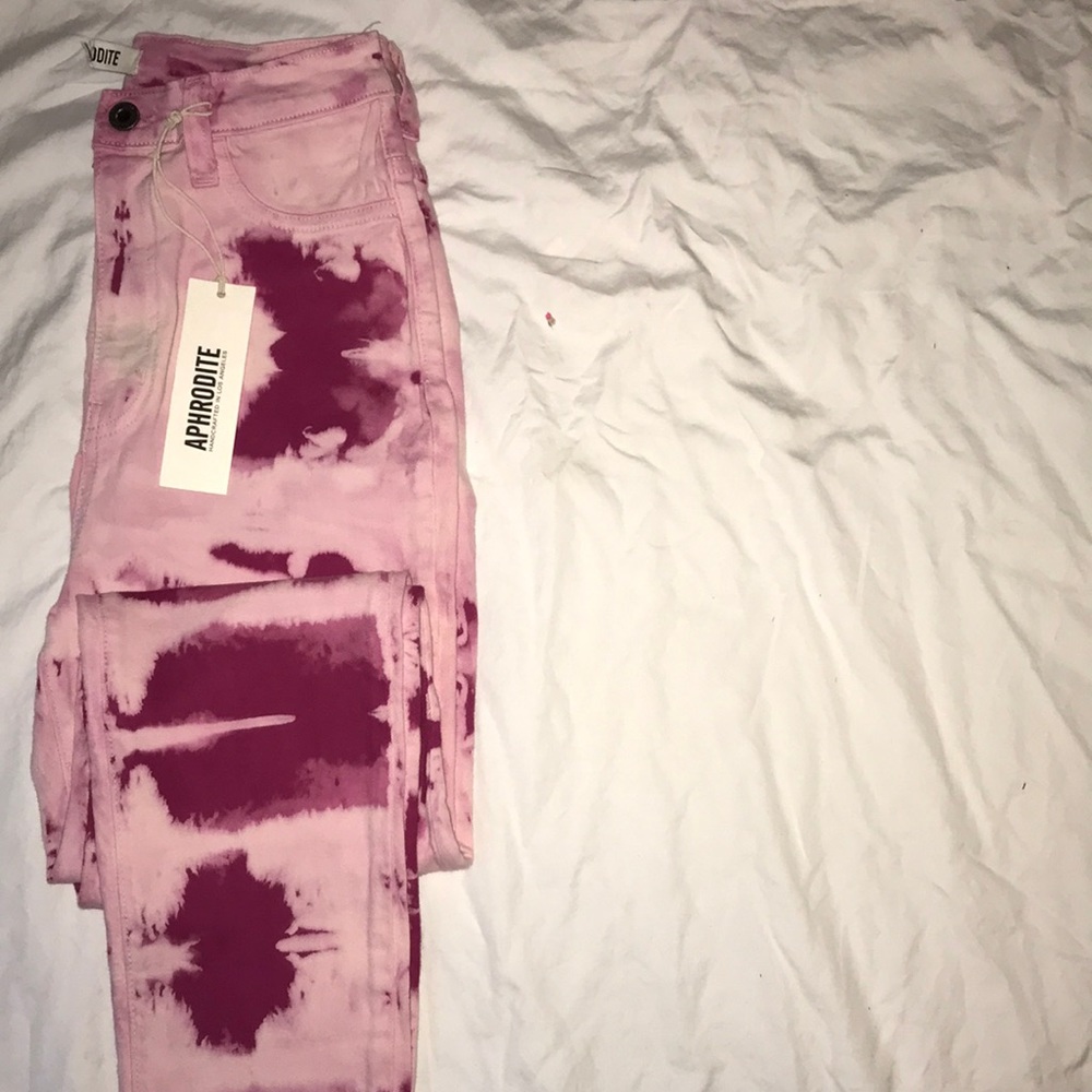 Aphrodite tie-dyed denim pants.